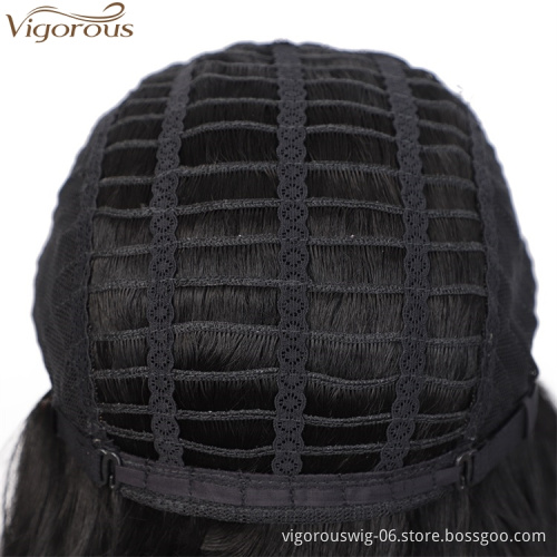 Vigorous Short Wavy Wig with Bangs for Black Women Synthetic Natural Black Hair Heat Resistant Fiber Bob Wigs